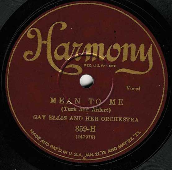 Mean To Me - Gay Ellis - Harmony 859